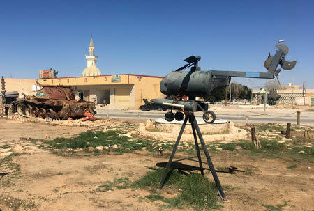 War relics are seen in the Libyan town of Bani Walid, Libya October 29, 2017. REUTERS/Aidan Lewis