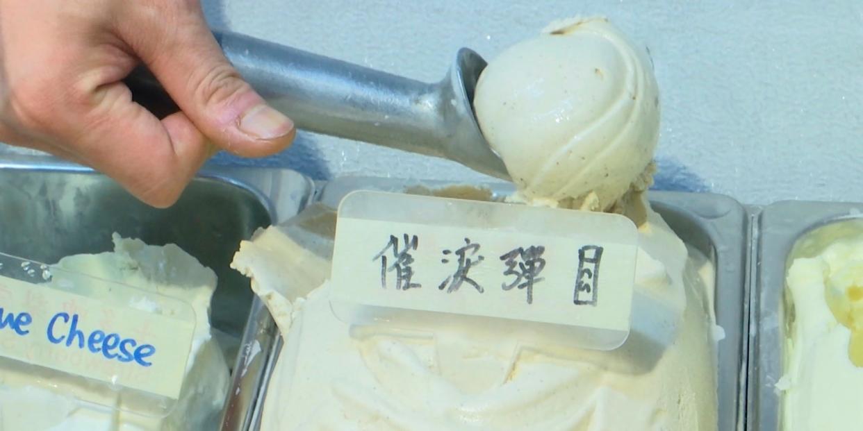 tear gas flavored ice cream at Hong Kong ice cream shop