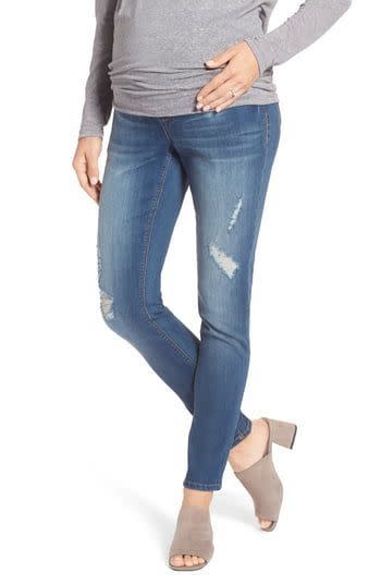 10) Destructed Maternity Skinny Jeans