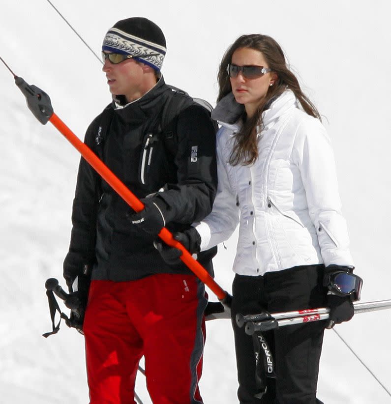 <p>Prince William and Prince Harry regularly made trips to Switzerland for ski trips during their childhood, so it's no surprise that in 2008 William brought then-girlfriend Kate to join him on a winter retreat. Ah, young love.</p>