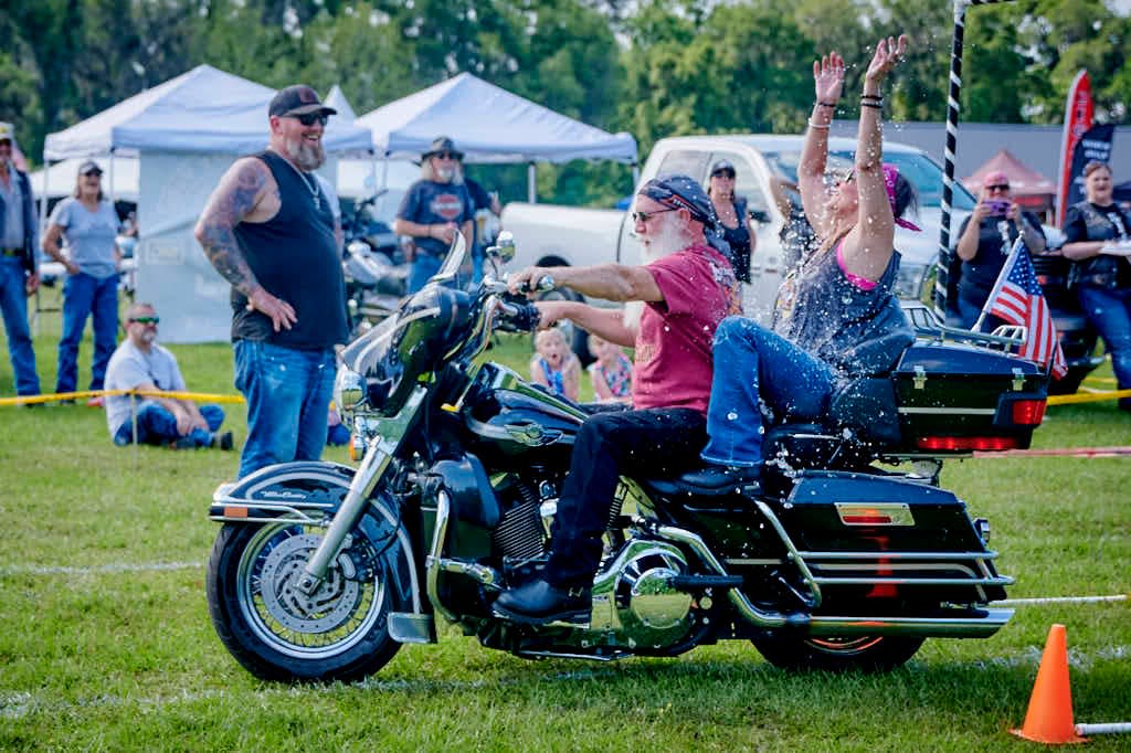 Participants take part in one of the bike games that is held by the US Military Vets MC at Apalachee Regional Park.