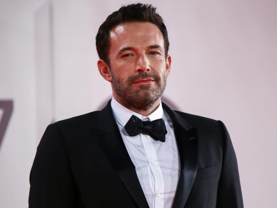 Ben Affleck wearing a black tuxedo at the premiere of "The Last Duel" in Venice, Italy in September 2021.