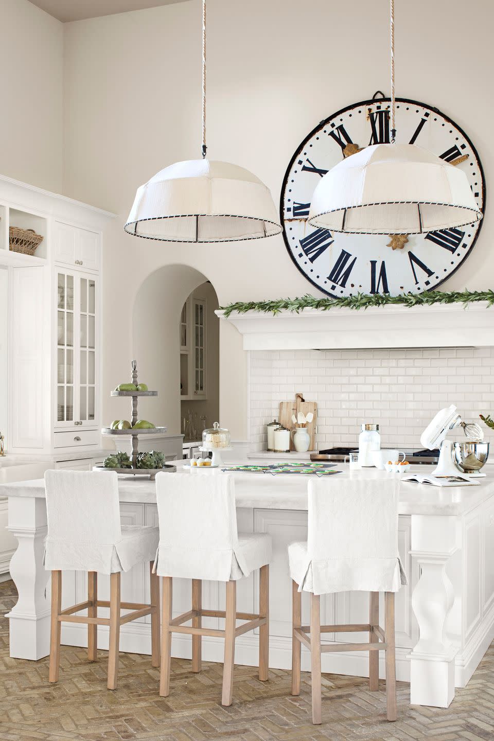 Big and Bright White Kitchen