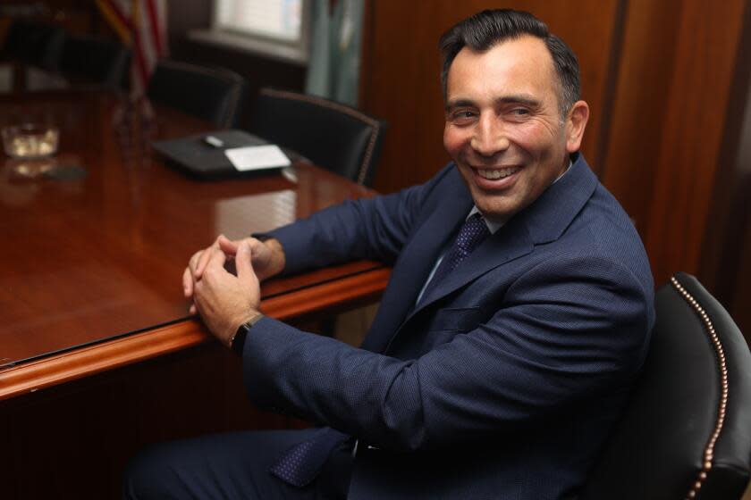 Los Angeles, CA - January 24: U.S. Attorney General for SoCal E. Martin Estrada poses for a portrait on Tuesday, Feb. 6, 2024 in Los Angeles, CA. (Michael Blackshire / Los Angeles Times)