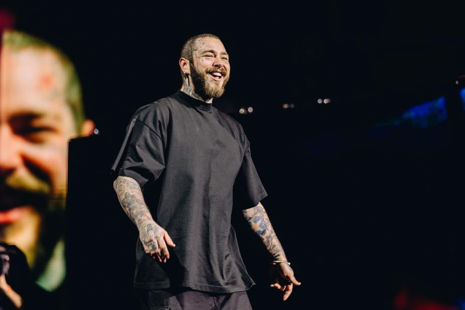 Post Malone performs at the Sahara Tent at 2022 Coachella Valley Music and Arts Festival weekend 1 - day 2 on April 16, 2022 in Indio, California. (Photo by Matt Winkelmeyer/Getty Images for Coachella)