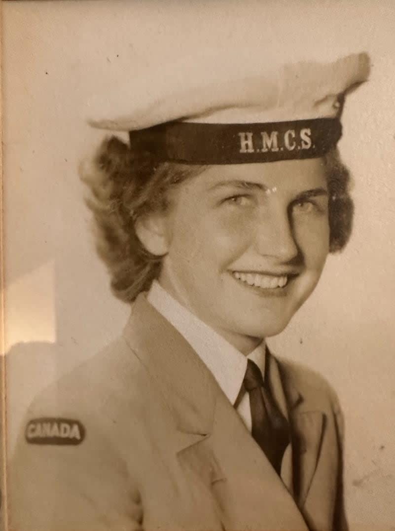 Lucille Lane joined the Women's Royal Canadian Naval Service in 1943 and worked in the signals branch, decoding naval messages from ships in the north Atlantic.