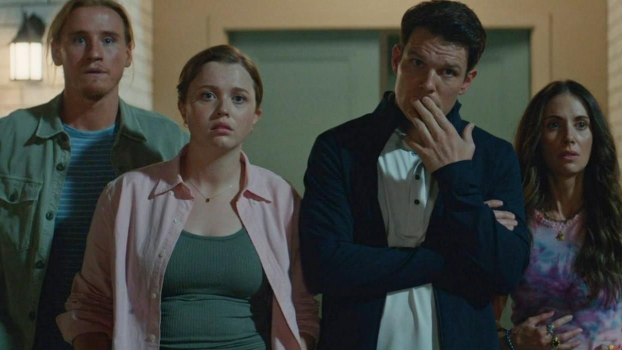  Jake Lacy, Alison Brie, Conor Merrigan Turner, and Essie Randles in Apples Never Fall. 