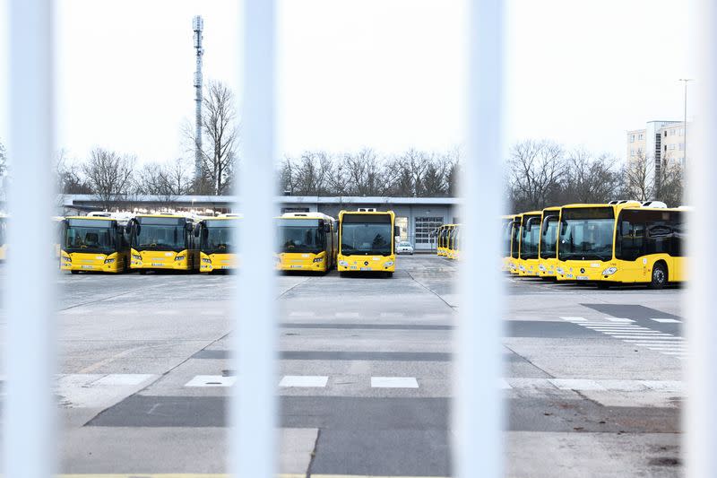 Nationwide strike called by the German trade union Verdi over a wage dispute, in Berlin