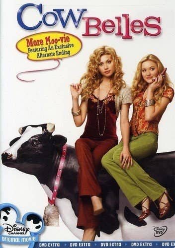 The cover of the DVD, which features Aly & AJ sitting on a fake cow
