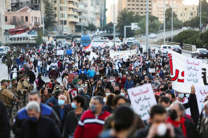 Protest against the fall in Lebanese pound currency and mounting economic hardships in Beirut