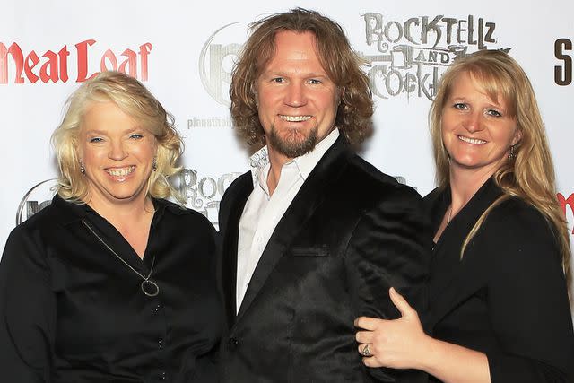 <p>Gabe Ginsberg/FilmMagic</p> Janelle Brown, Kody Brown and Christine Brown in Las Vegas in 2013