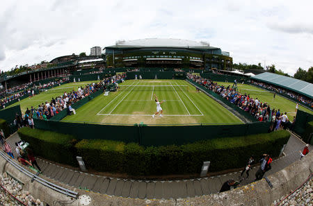 FILE PHOTO: Britain Tennis - Wimbledon - All England Lawn Tennis & Croquet Club, Wimbledon, England - 30/6/16 General view over an outside court REUTERS/Stefan Wermuth/File Photo