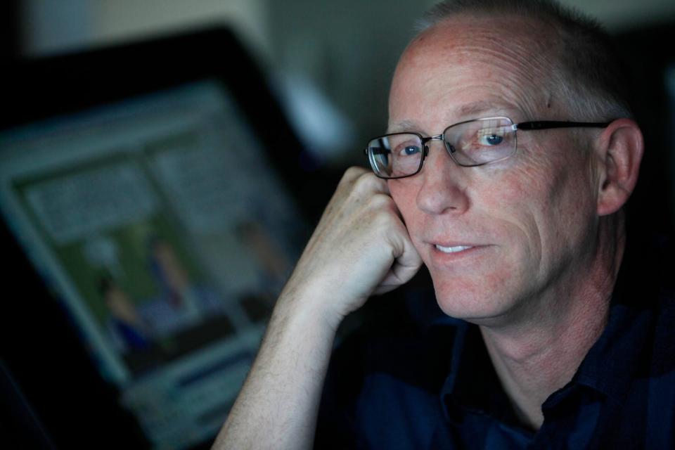Scott Adams, cartoonist and author and creator of "Dilbert", poses for a portrait in his home office on Monday, January 6, 2014 in Pleasanton, Calif. Adams has published a new memoir "How to Fail at Almost Everything and Still Win Big: Kind of the Story of My Life". (Photo By Lea Suzuki/The San Francisco Chronicle via Getty Images)