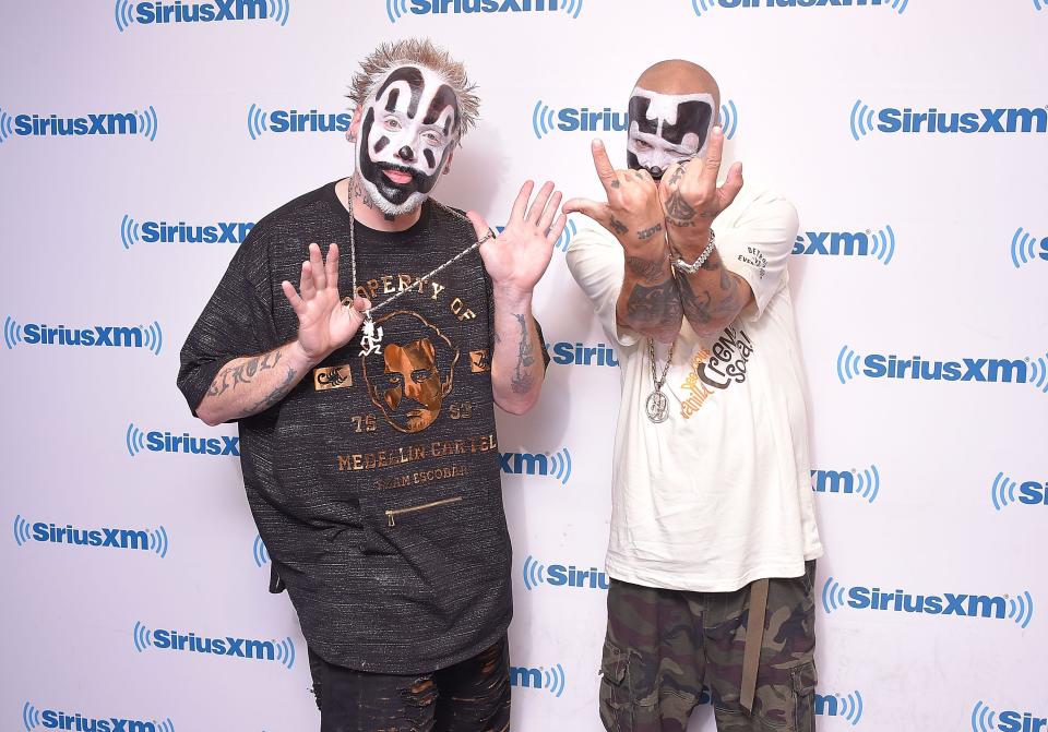 Violent J and Shaggy 2 Dope of Insane Clown Posse visit the SiriusXM Studios on September 14, 2017, in New York.