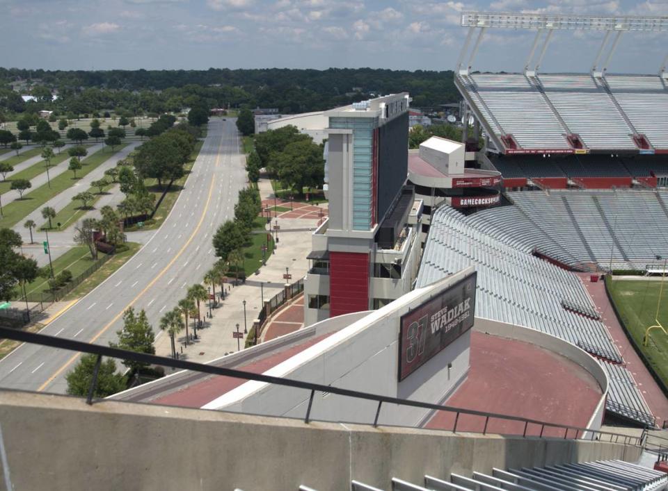 View of the video board and student section at South Carolina football’s Williams-Brice Stadium provided to EA Sports from a top left vantage point