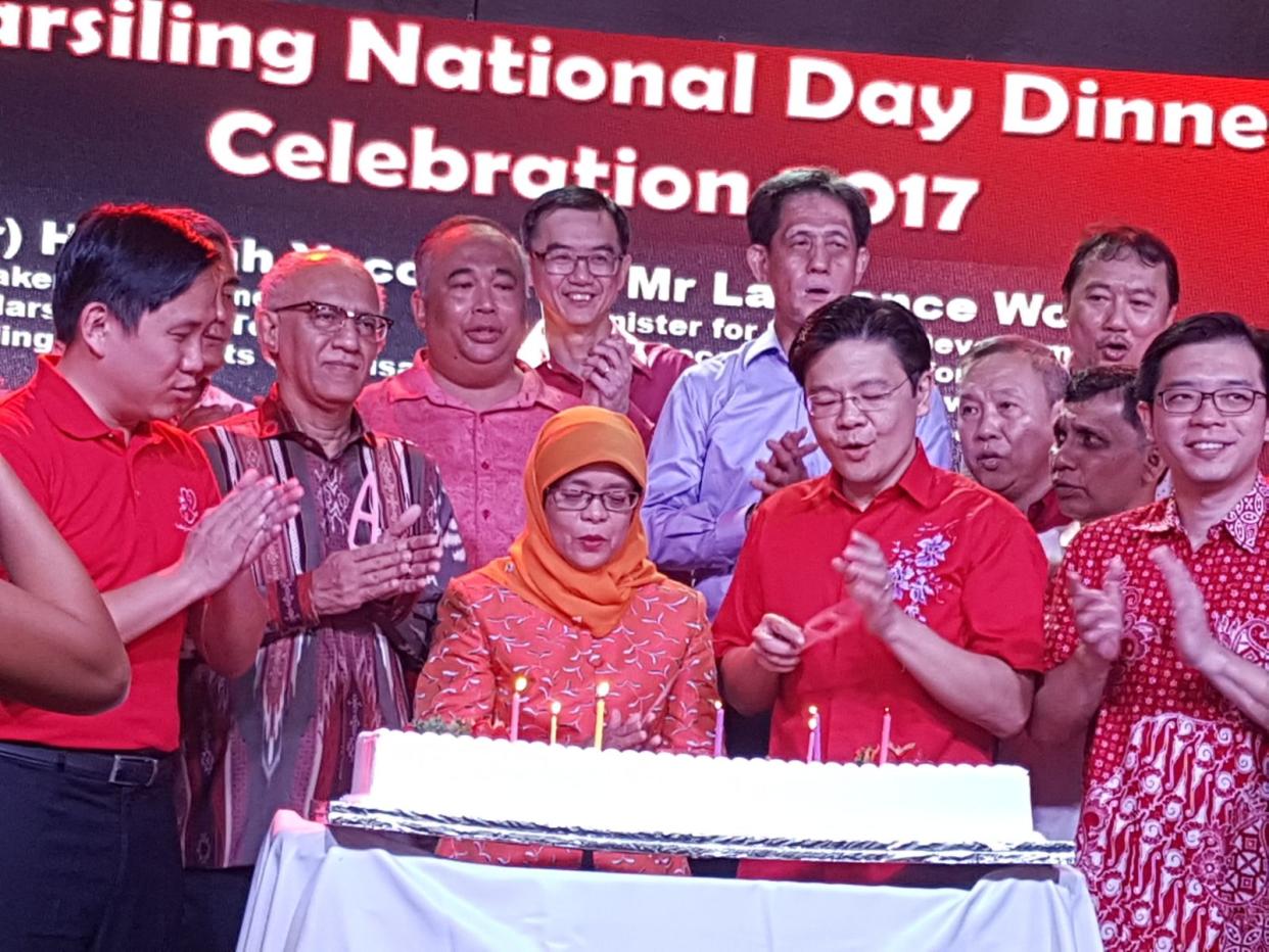 Speaker of Parliament and prospective presidential candidate Halimah Yacob at a National Day celebration event on 6 August. PHOTO: Safhras Khan/Yahoo News Singapore