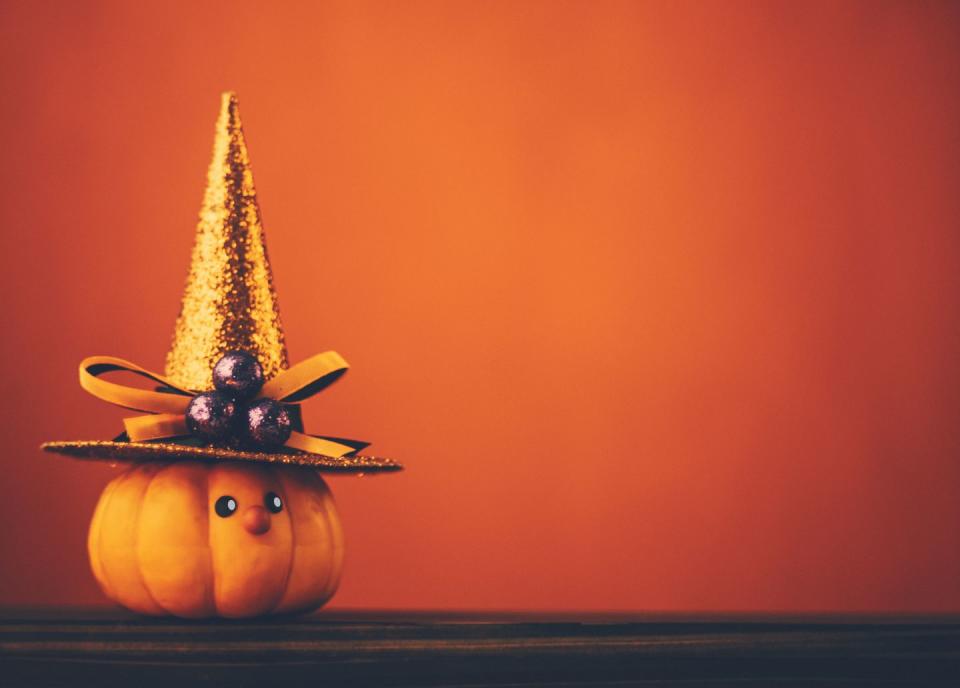 Glitter Pumpkin Witch Hat