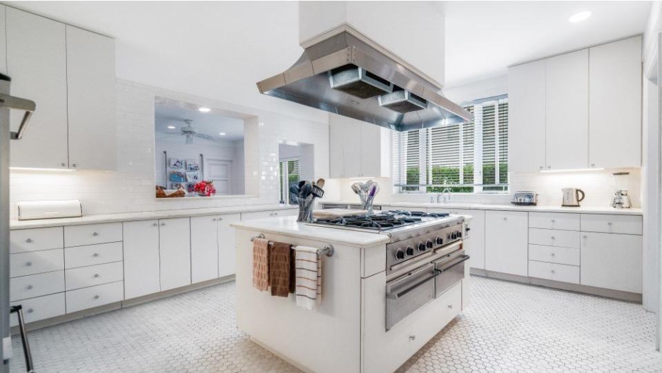 Luxurious kitchen inside German shepherd Gunther VI's Miami Beach house.