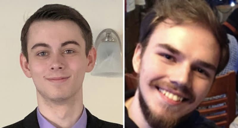 Kam McLeod and Bryer Schmegelsky, 19, are pictured. The pair were accused of killing Lucas Fowler and his girlfriend Chynna Deese on the Alaska Highway, British Columbia on July 15. Schmegelsky and McLeod were found dead on August 6.