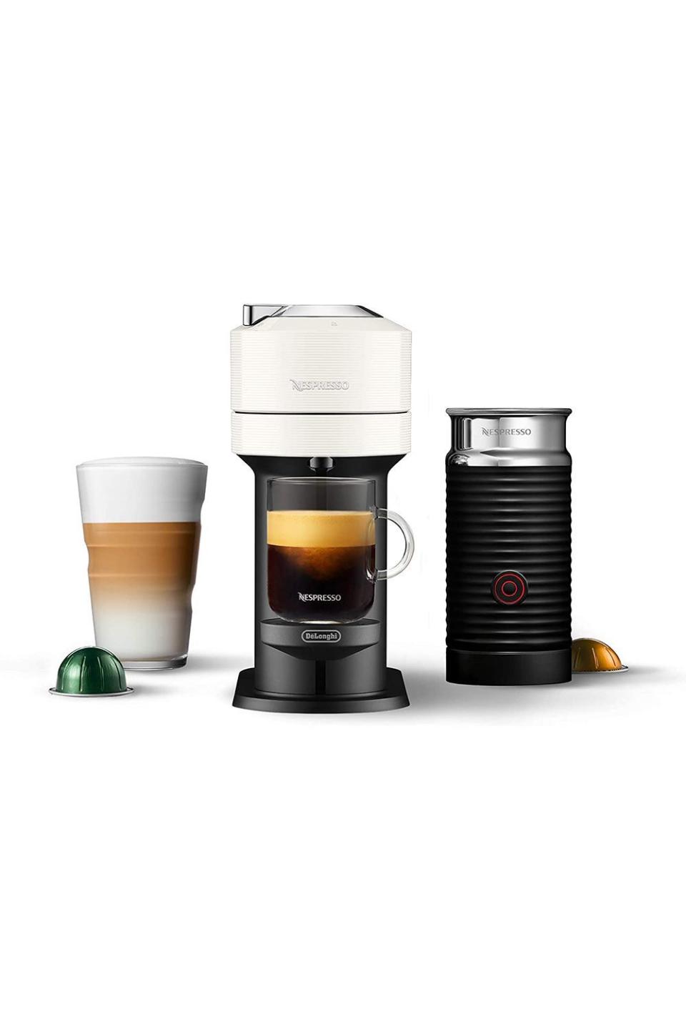 Nespresso ENV120WAE Vertuo Next Coffee and Espresso Maker, Machine + Aeroccino, White