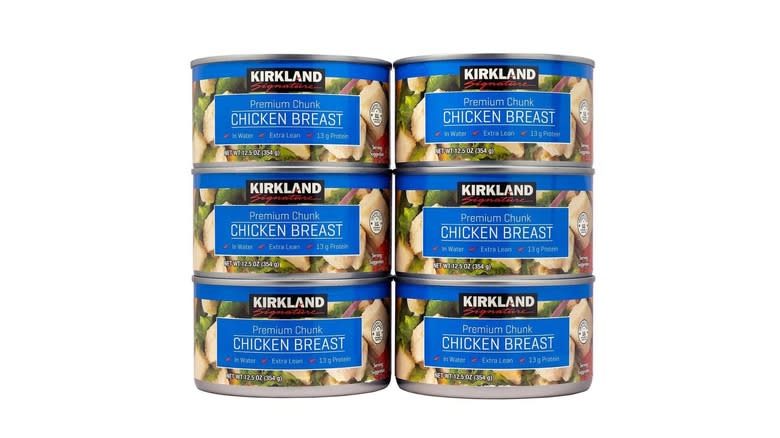 Cans of Kirkland chicken