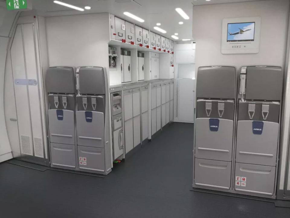 Extra large galley on Airbus A350.