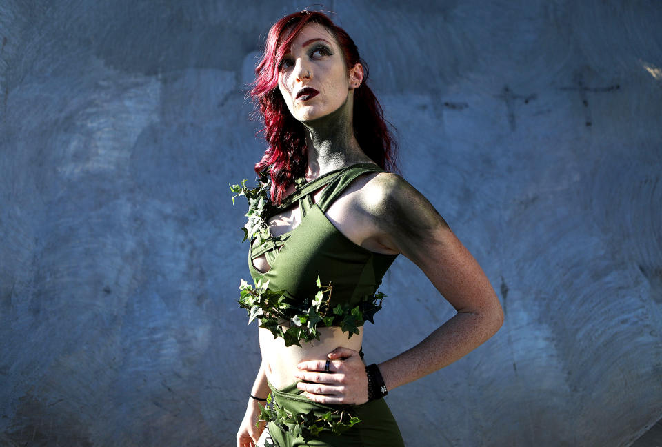 <p>Cosplayer dressed as Poison Ivy at Comic-Con International on July 19, 2018, in San Diego. (Photo: Mario Tama/Getty Images) </p>