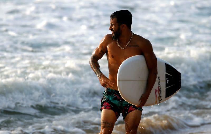 Brazilian surfer Italo Ferreira, gold medalist at Tokyo 2020 Olympics, is back to his hometown Baia Formosa in Brazil