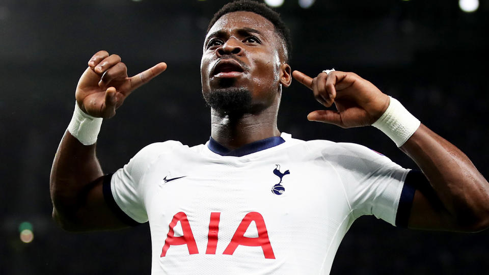 Serge Aurier, pictured here in action for Tottenham Hotspur in the Premier League.