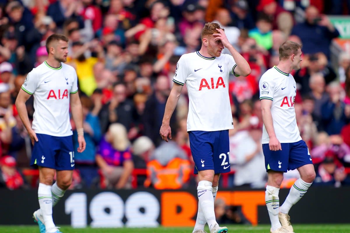 Deja vu: Tottenham were blown away inside 15 minutes by Liverpool at Anfield  (PA)