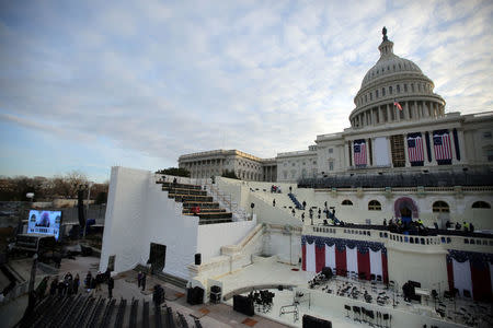 The U.S. Capitol is seen during a rehearsal for the inauguration ceremony of U.S. President-elect Donald Trump in Washington, U.S., January 15, 2017. REUTERS/Carlos Barria