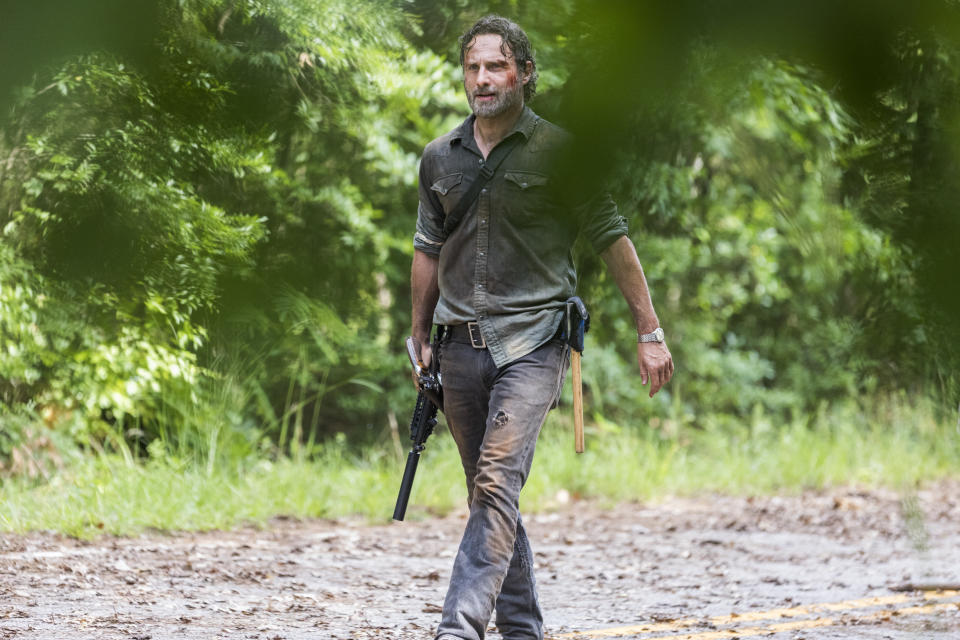 <p>Andrew Lincoln as Rick Grimes in AMC’s <i>The Walking Dead.<br> (Photo: Jackson Lee Davis/AMC)</i> </p>