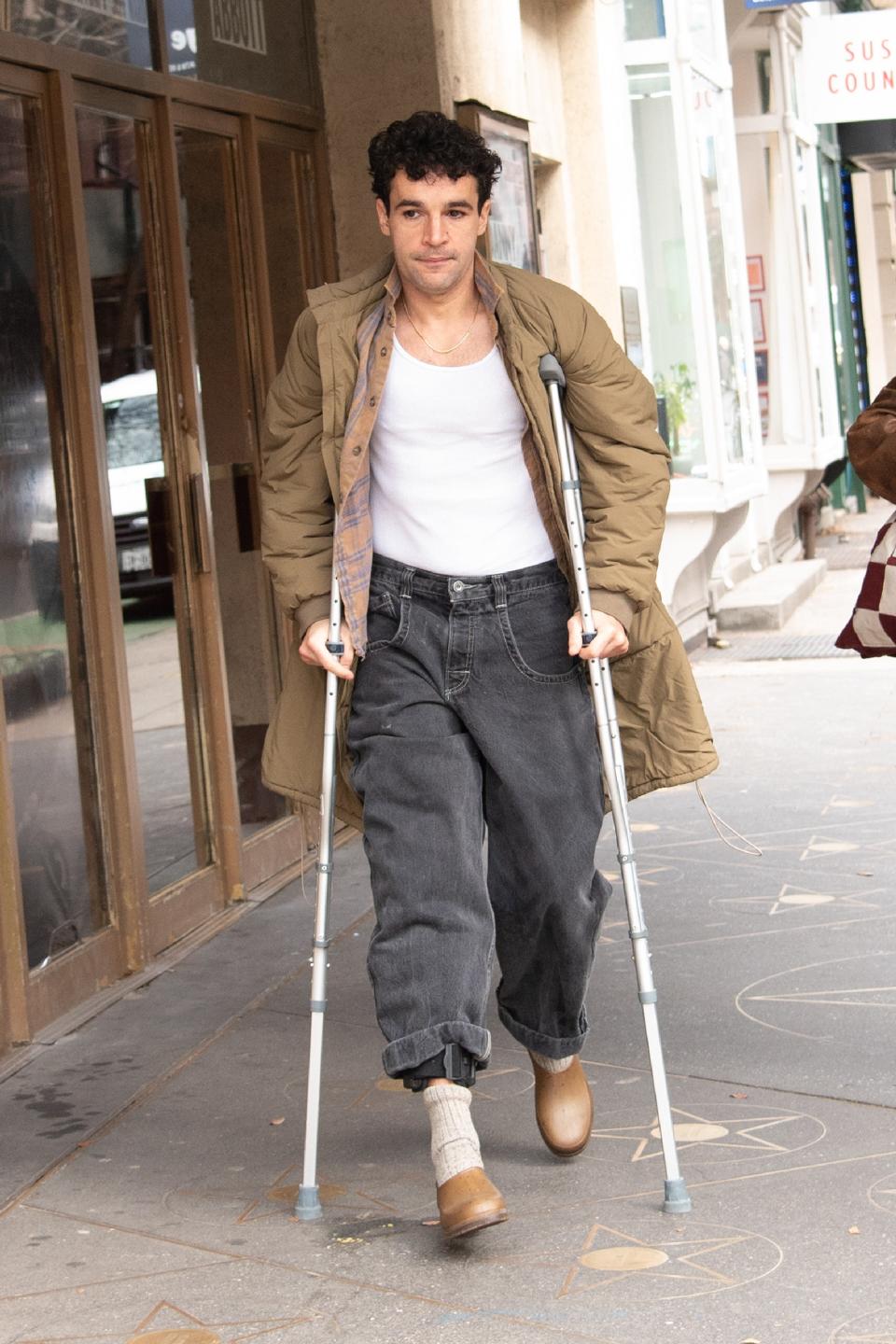 The actor Christopher Abbott wore them (with crutches and all) in late 2023.