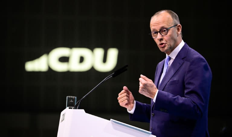 Parteichef Friedrich Merz hat auf dem CDU-Bundesparteitag knapp 90 Prozent der Stimmen bekommen. (Tobias SCHWARZ)
