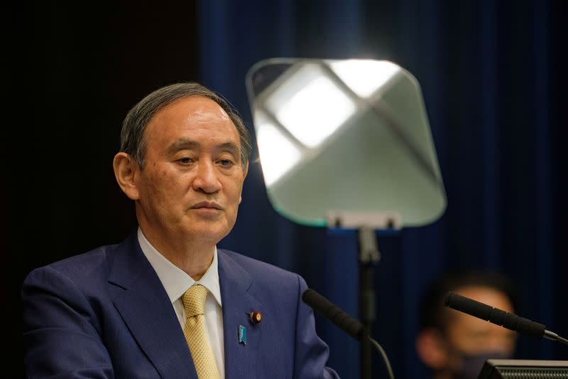 FILE PHOTO: Japan's PM Suga's news conference on a new coronavirus state of emergency in Tokyo