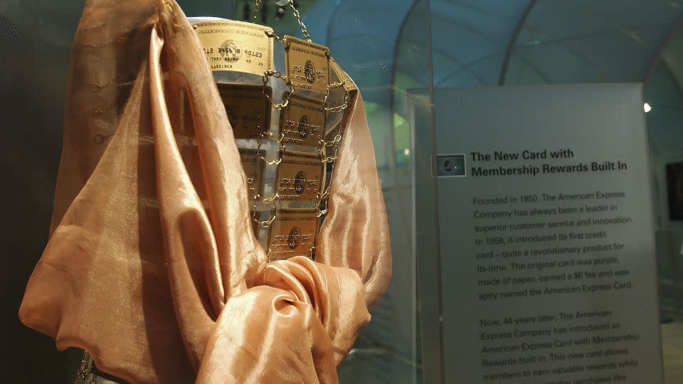 The dress on display at the Pacific Design Center in Los Angeles in 2004. - Amanda Edwards/Getty Images