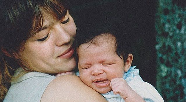 Sophie with Manon as a baby. She now she has no contact with her biological daughter while Manon has cut ties with her biological mother. Source: Sophie Serrano.