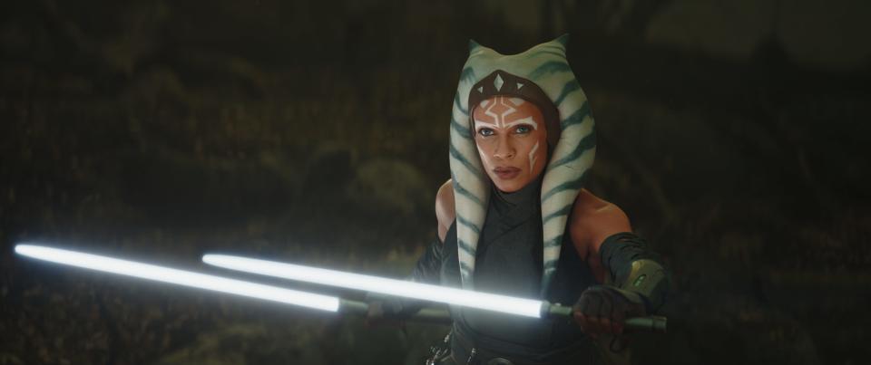 Rosario Dawson debuted as Ahsoka Tano in the second season of "The Mandalorian" and got her own "Star Wars" series on Disney+.