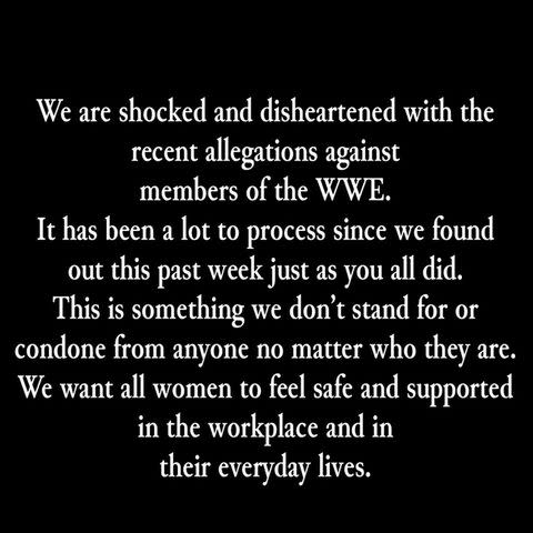 <p>Brie Garcia/Instagram</p> Nikki and Brie Garcia's statement on Instagram regarding the WWE sexual assault allegations.