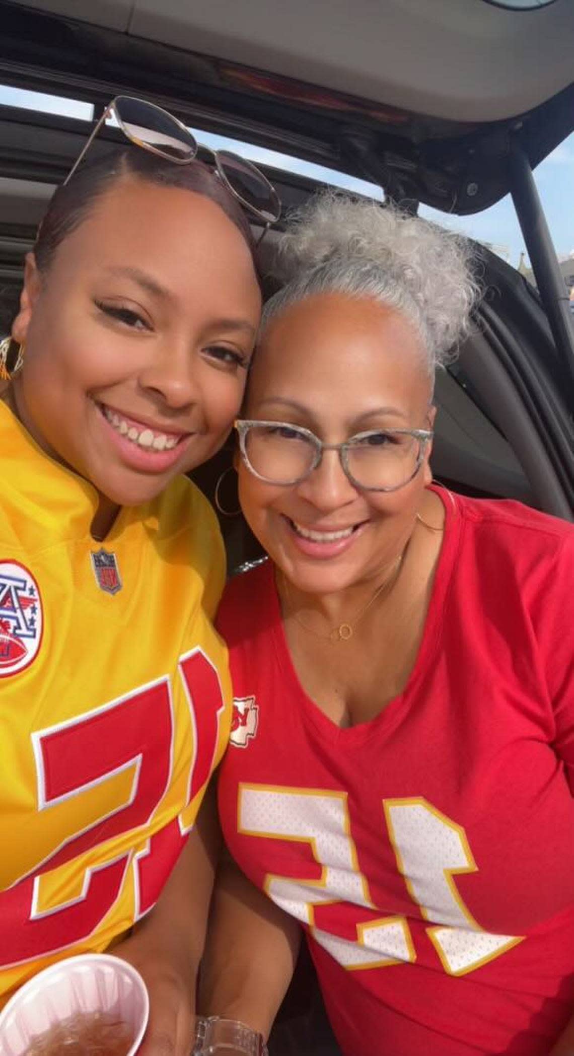 Anita Paige, right, and her daughter, Kaelyn, at their family tailgate. The Paiges look forward to Chiefs games and have been season ticket holders since 2016.