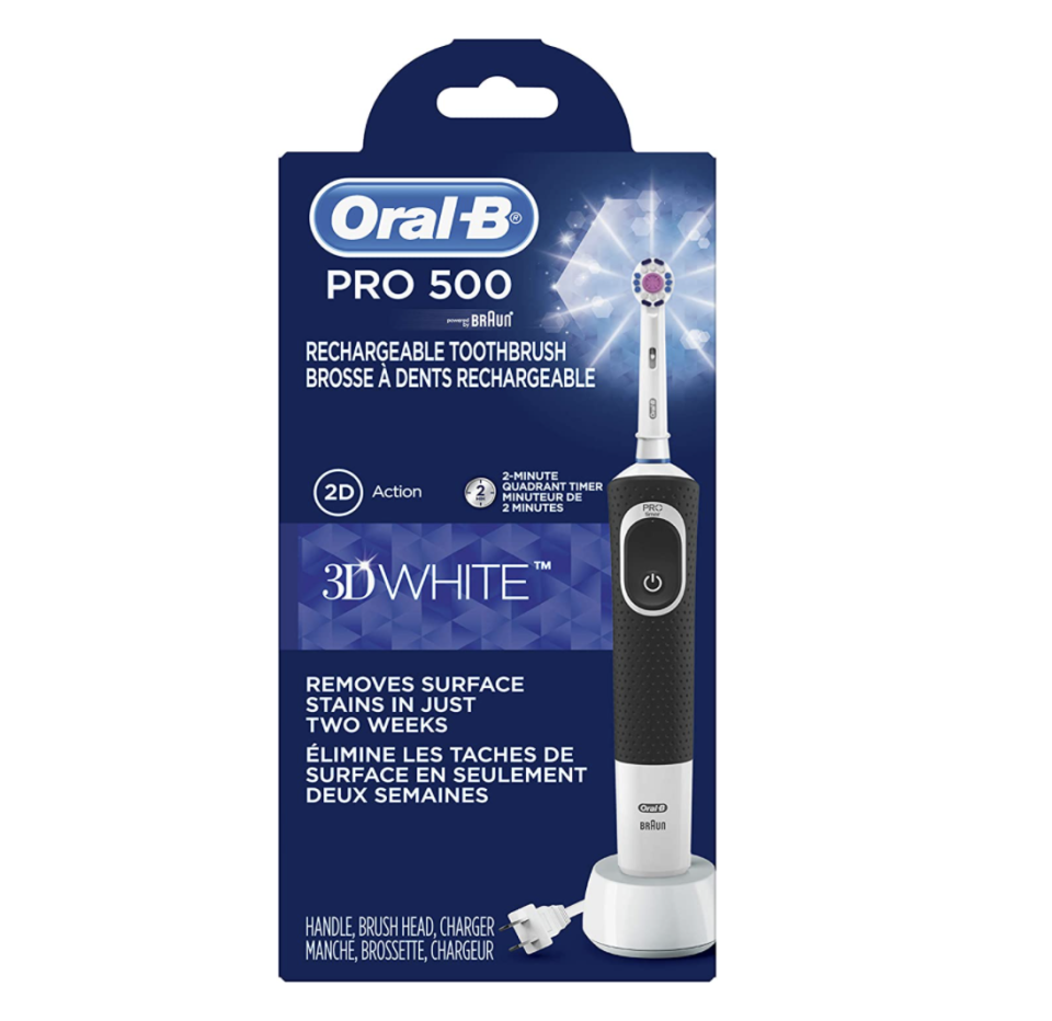 Oral-B Pro 500 3D White Electric Toothbrush (Photo via Amazon)