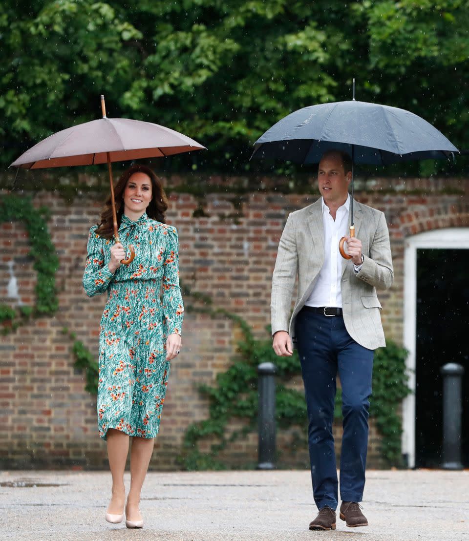 The Duke and Duchess on August 30, visiting Princess Diana's memorial garden at Kensington Palace. Source: AAP