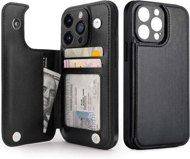 Wild Black Phone Wallet for iPhone 15 iPhone 15 Plus 