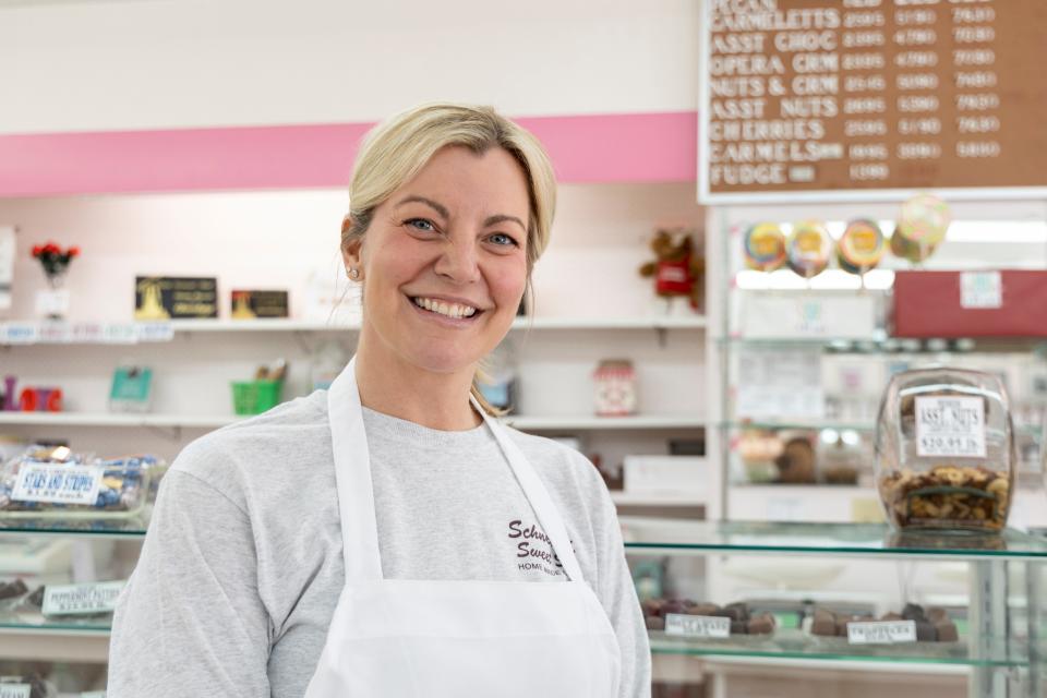 Kelly Schneider Morgan, owner of Schneider's Sweet Shop in Bellevue, Northern Kentucky pictured on Friday, June 3, 2022.