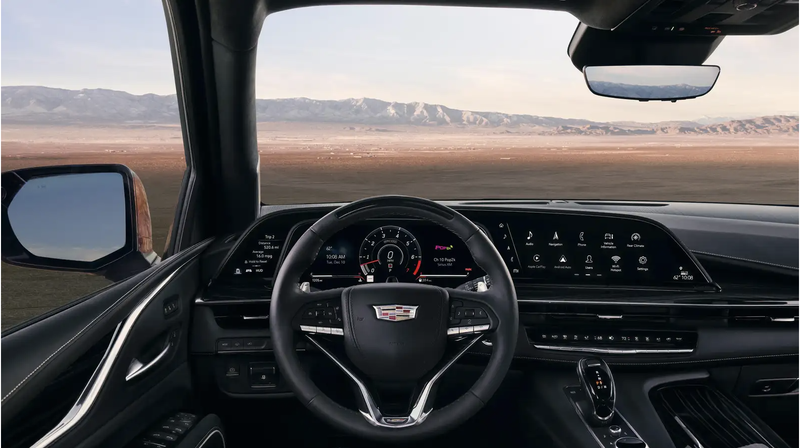 The interior of a Cadillac 