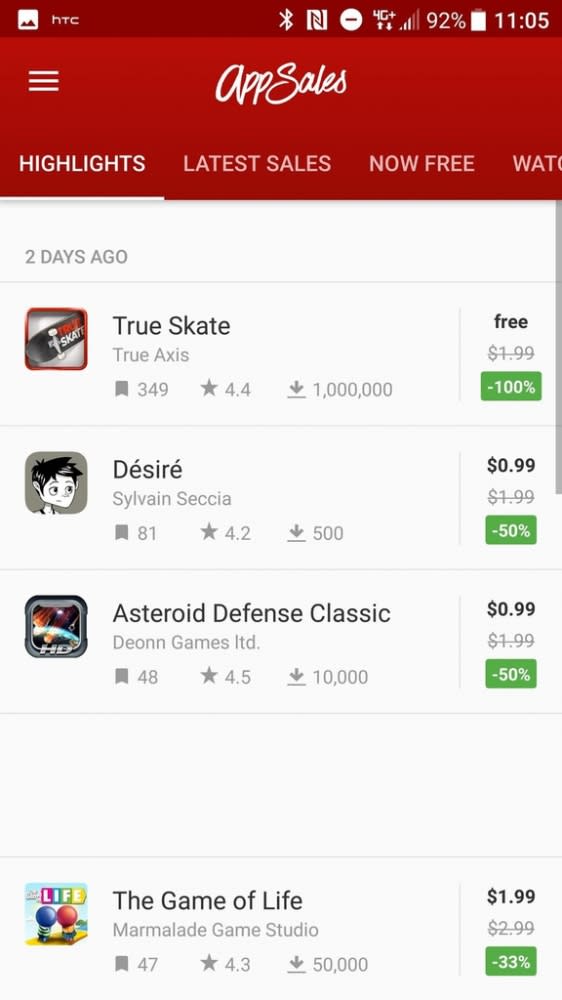 一鍵查詢Google Play商店限時免費APP - AppSales 最佳促銷應用