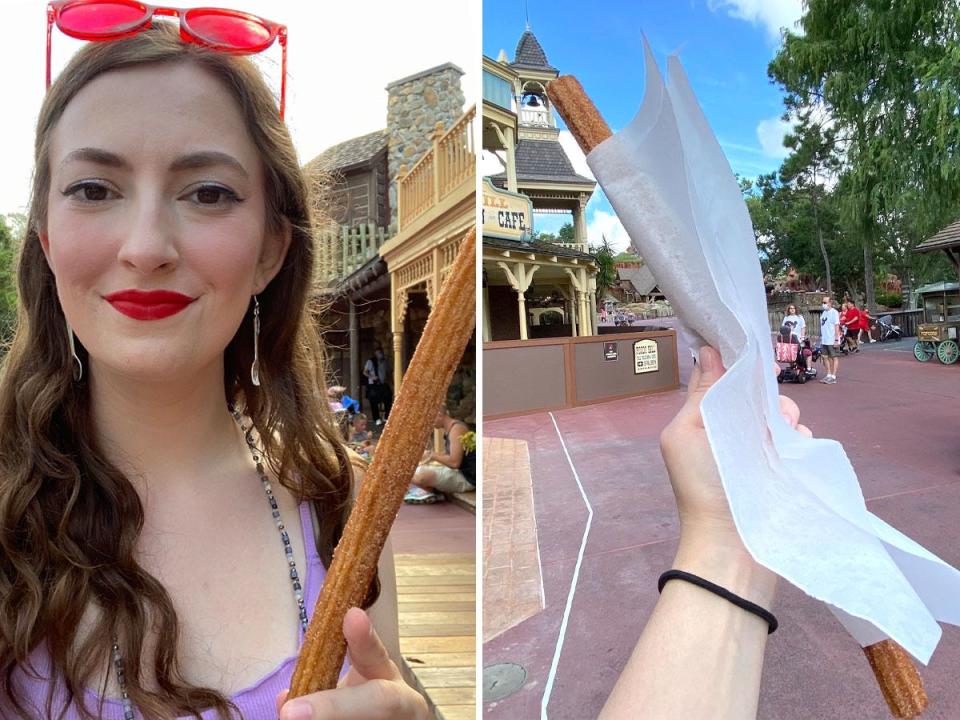 Insider reporter Amanda Krause tries a Disney World churro.