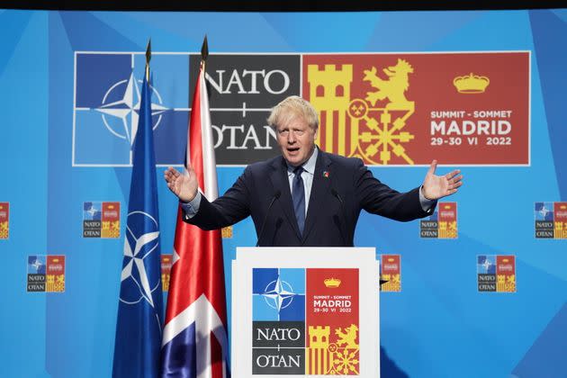 Boris Johnson made the announcement at a press conference at the Nato summit in Madrid. (Photo: Stefan Rousseau via PA Wire/PA Images)