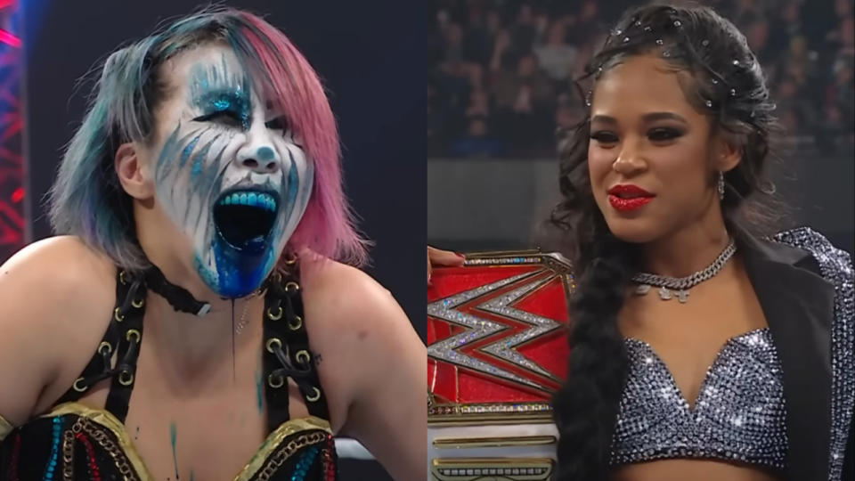 Asuka and Bianca Belair in WWE