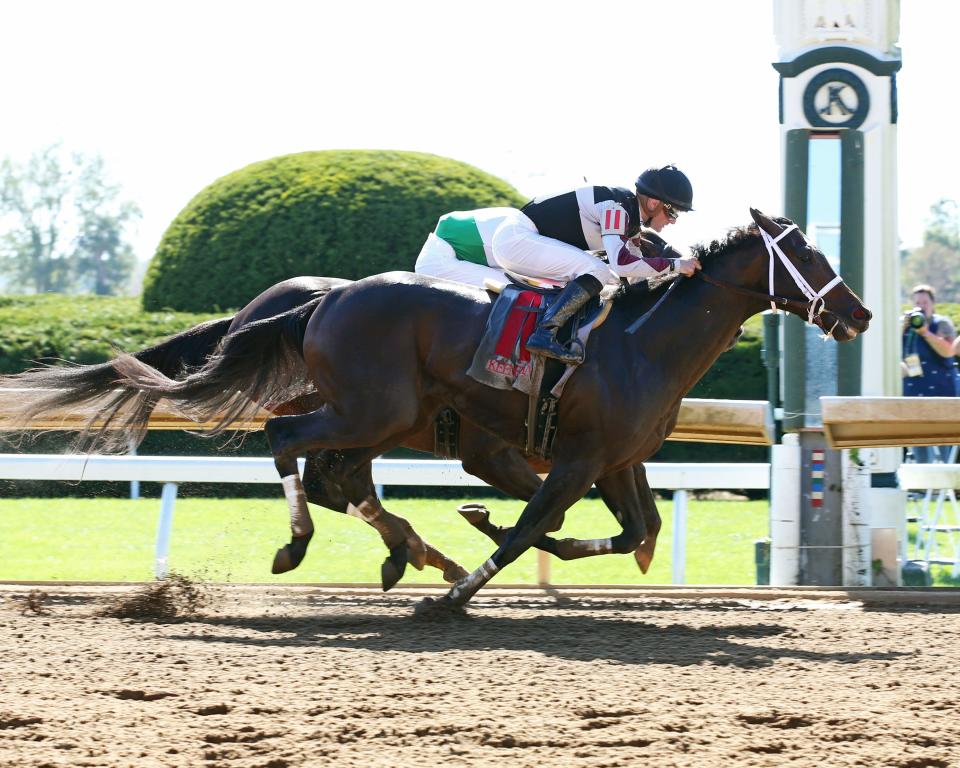 South Bend and jockey Julien Leparoux win at Keeneland on Oct. 5, 2019.